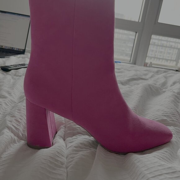 Jorya Pink Ankle Boots – Square Toe, Side Zipper – Like New – Worn Once - Picture 3 of 8